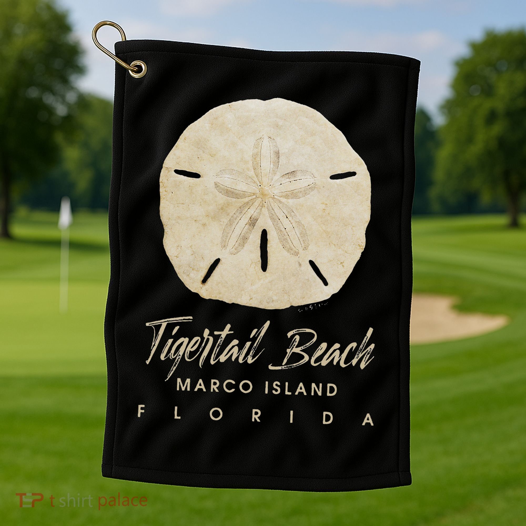 Tigertail Beach Florida Shelling Gift Souvenir Sand Dollar Golf Towel