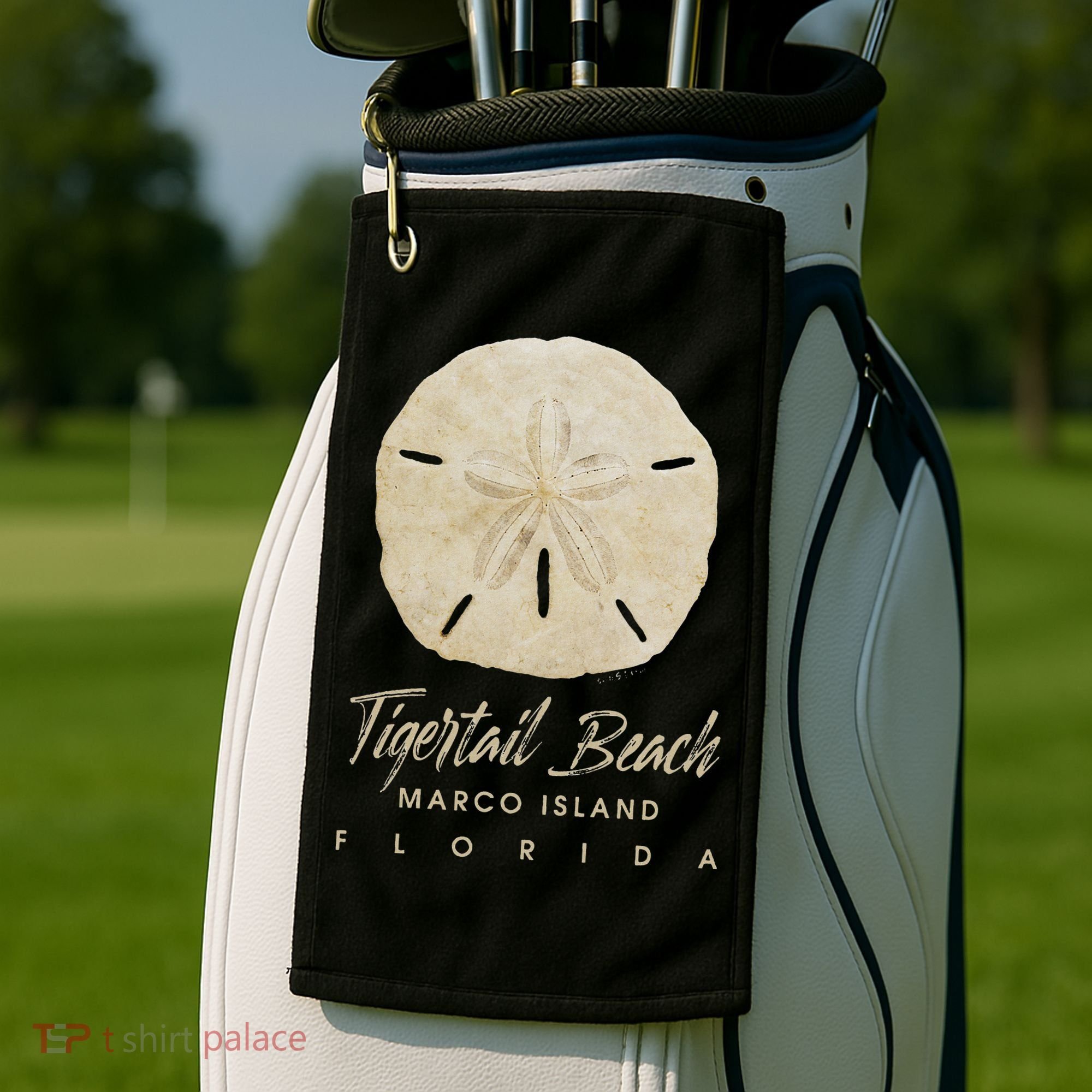 Tigertail Beach Florida Shelling Gift Souvenir Sand Dollar Golf Towel