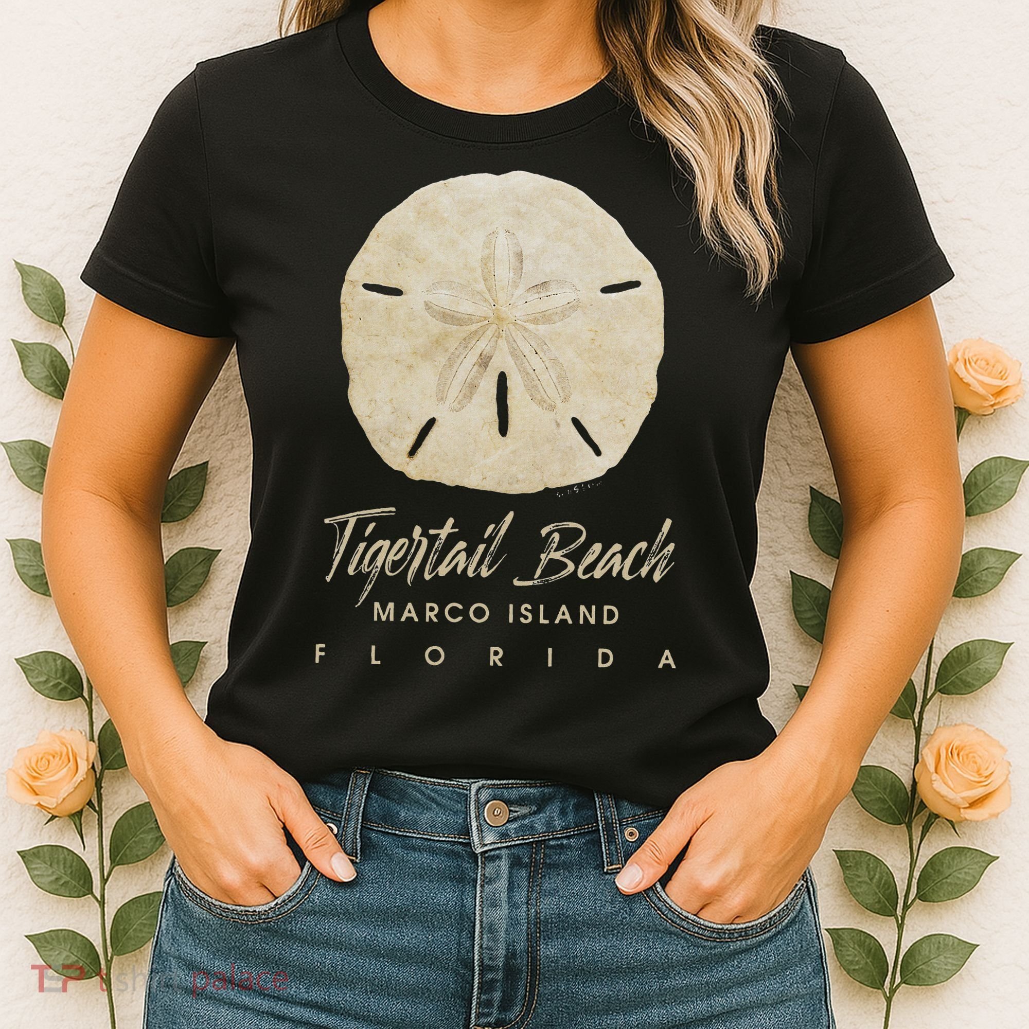 Tigertail Beach Florida Shelling Gift Souvenir Sand Dollar Women's T-Shirt