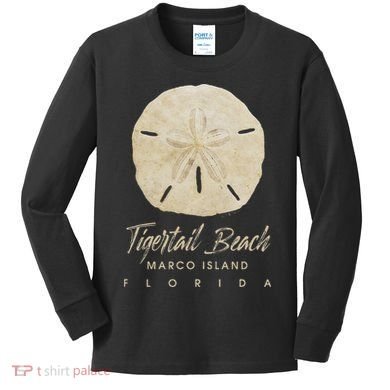Tigertail Beach Florida Shelling Gift Souvenir Sand Dollar Kids Long Sleeve Shirt