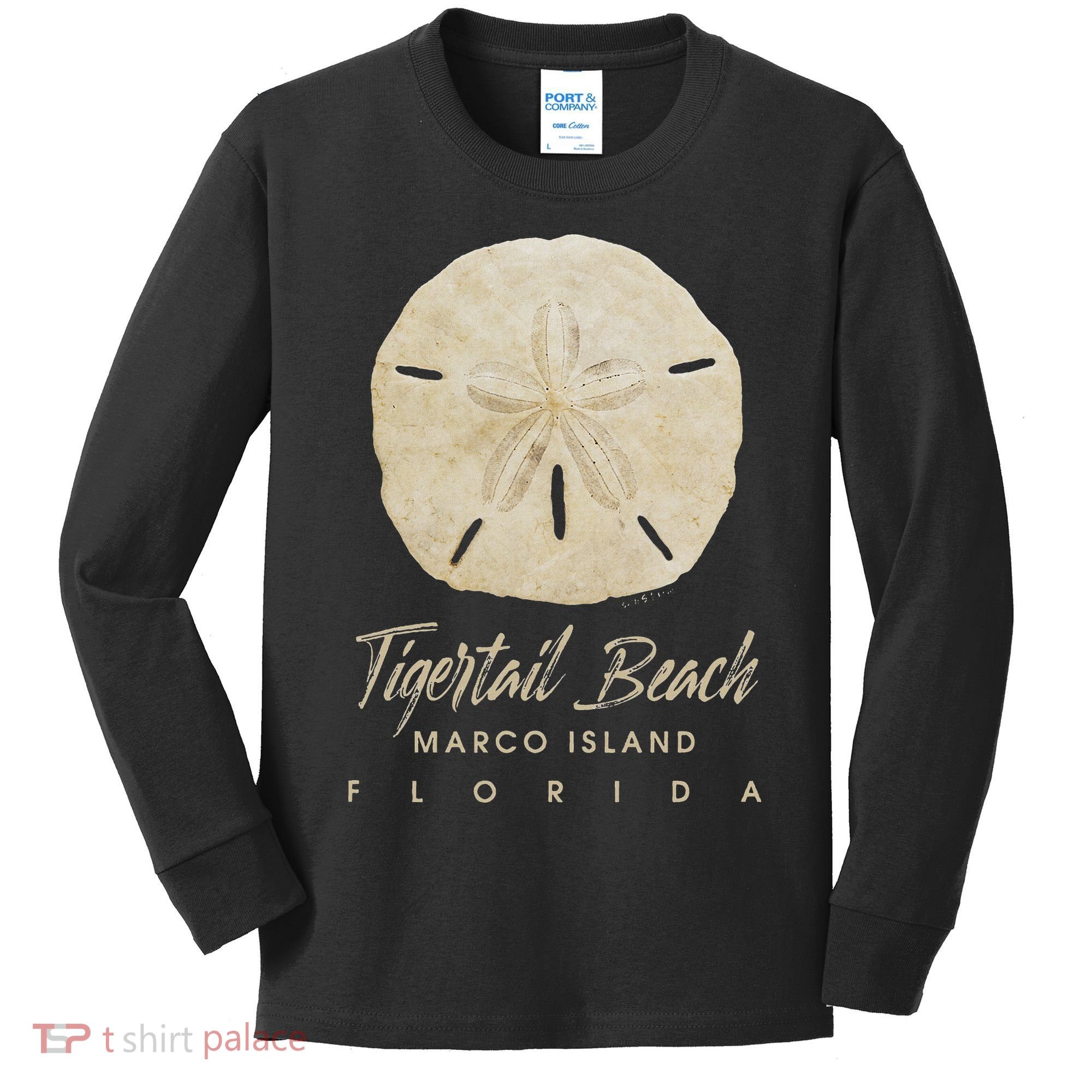 Tigertail Beach Florida Shelling Gift Souvenir Sand Dollar Kids Long Sleeve Shirt