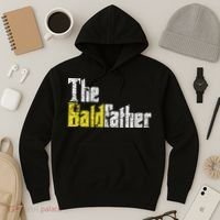 The Baldfather Funny Birthday For Bald Hoodie thumb 3