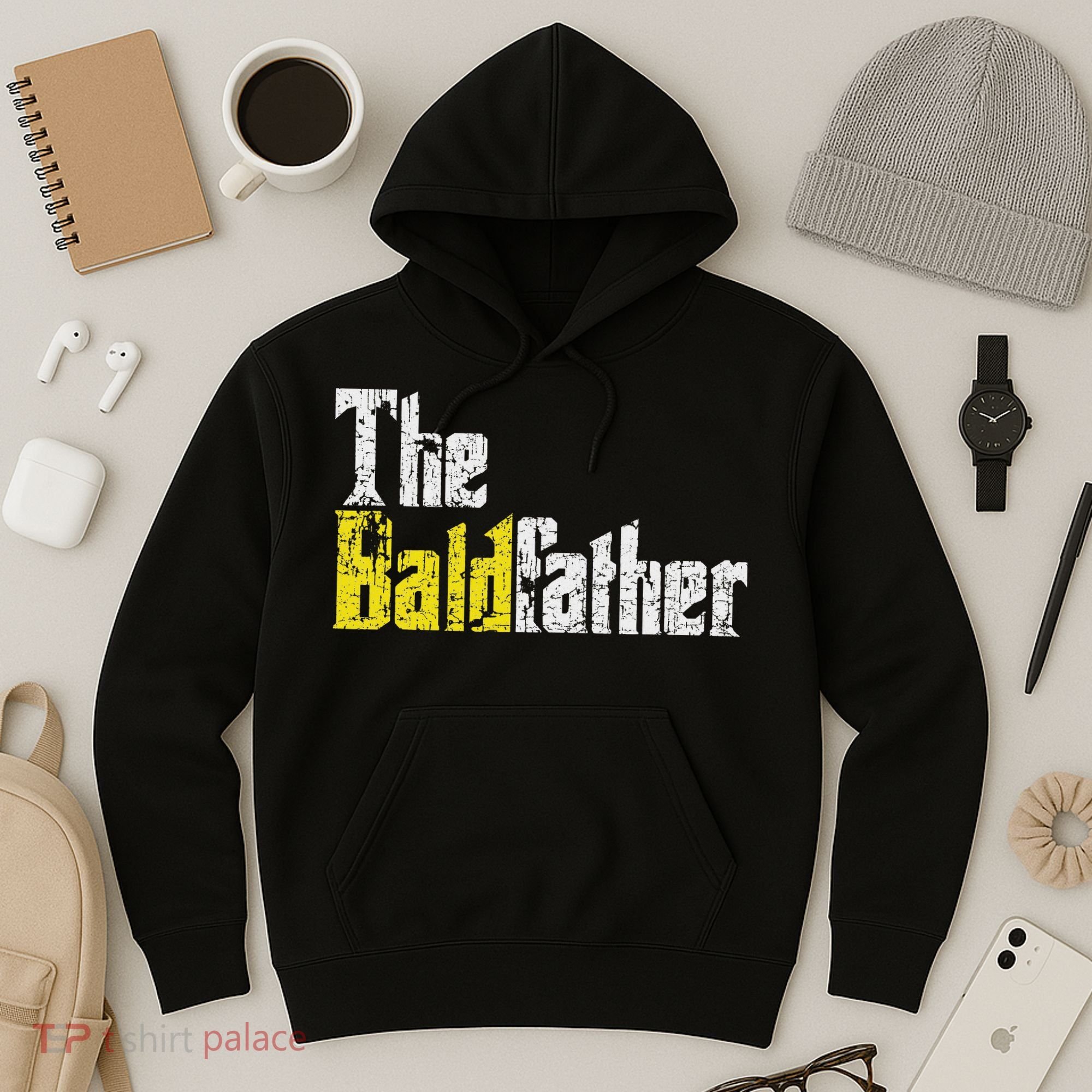 The Baldfather Funny Birthday For Bald Hoodie