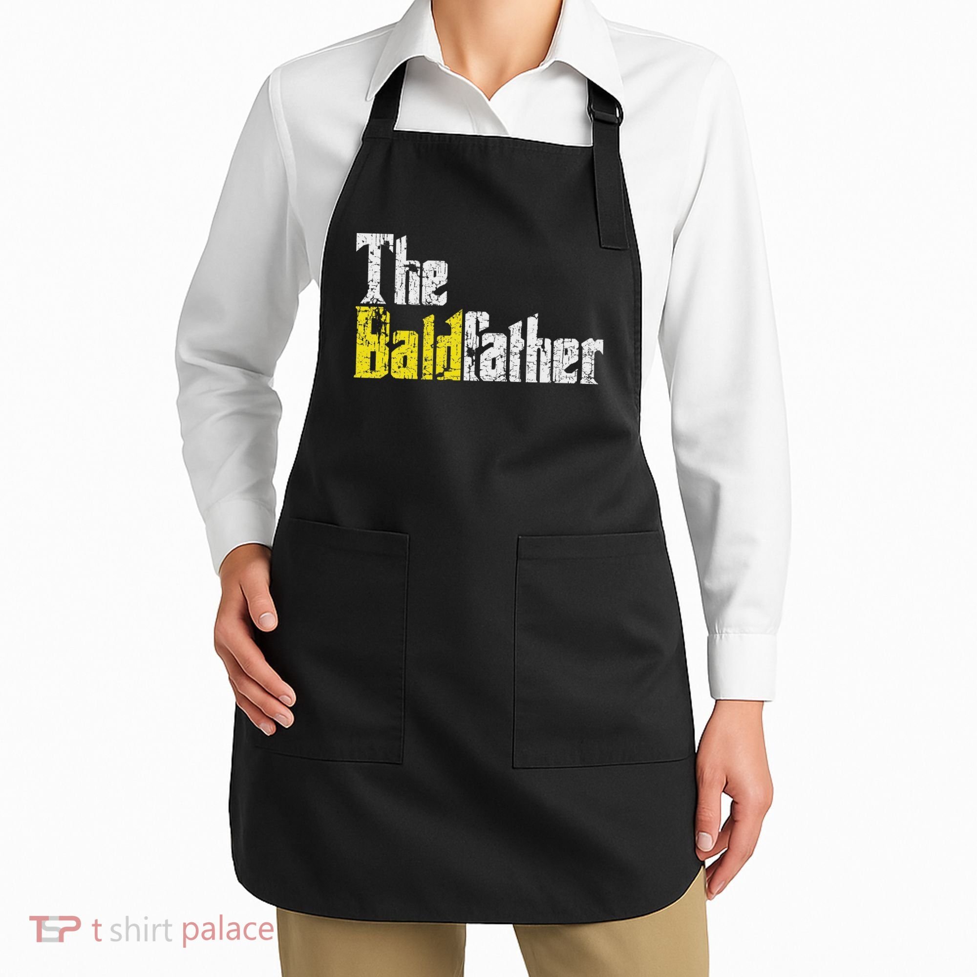 The Baldfather Funny Birthday For Bald Apron