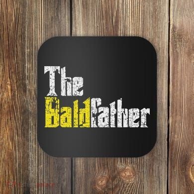 The Baldfather Funny Birthday For Bald Coaster