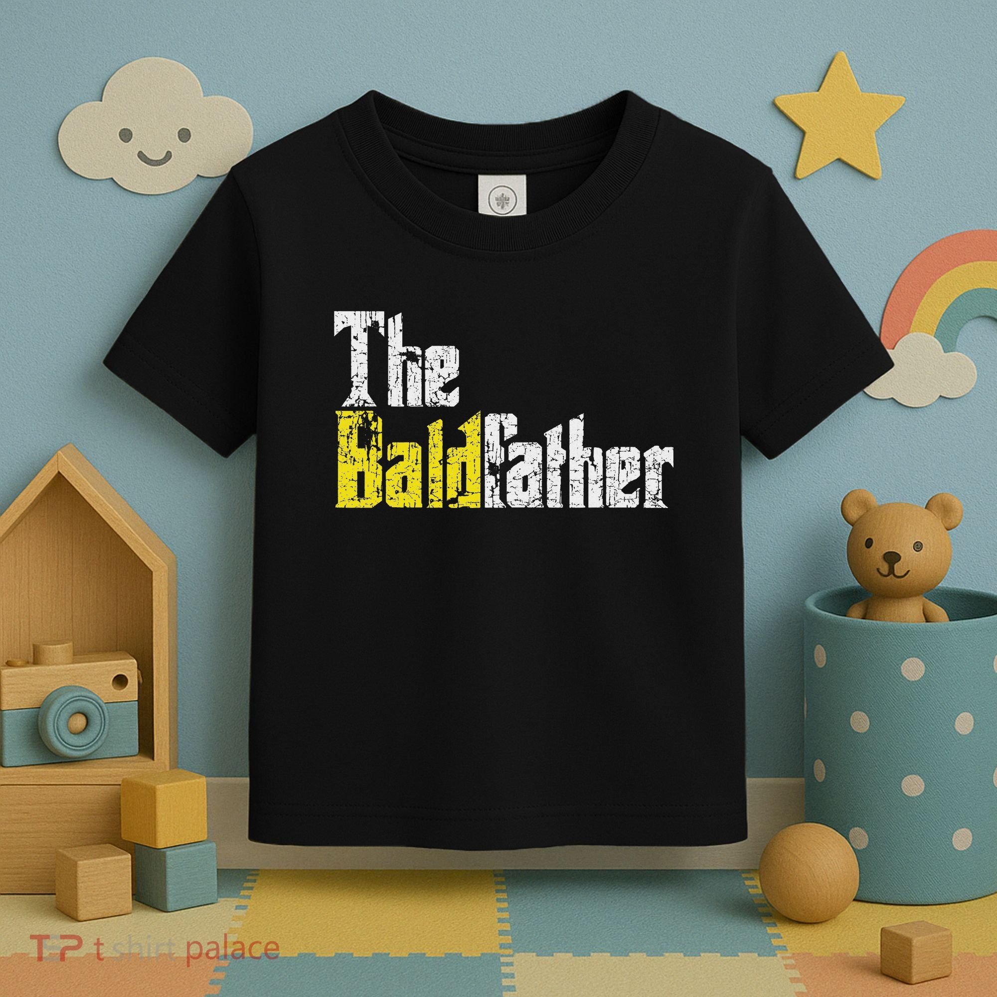 The Baldfather Funny Birthday For Bald Toddler T-Shirt