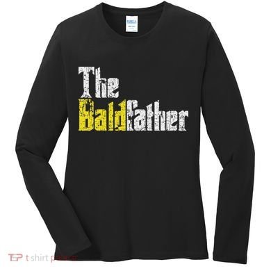 The Baldfather Funny Birthday For Bald Women's Long Sleeve Shirt