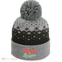 Tipsy & Bright Festive Graphic The Baniff Cuffed Pom Beanie thumb 0