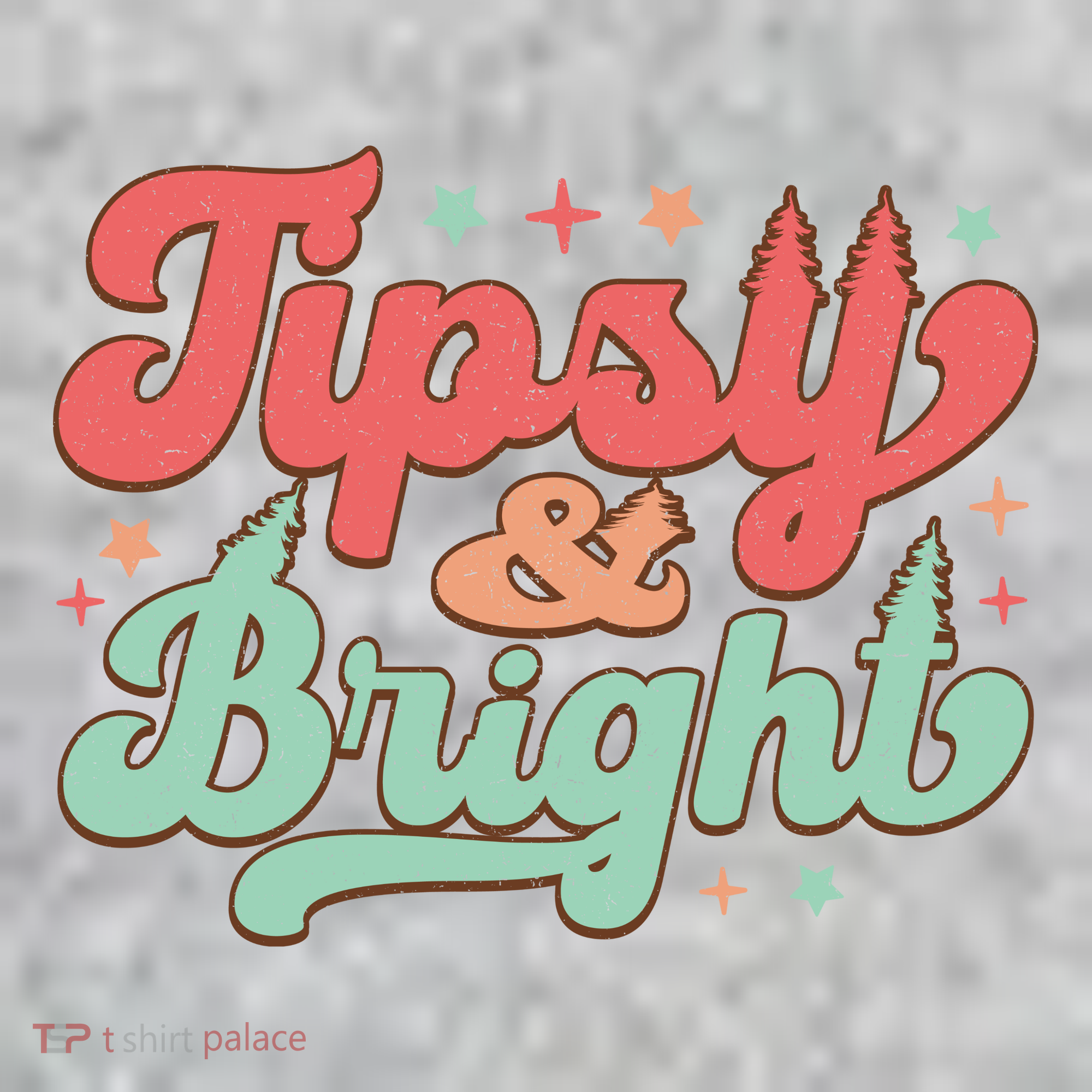 Tipsy & Bright Festive Graphic The Baniff Cuffed Pom Beanie