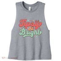 Tipsy & Bright Festive Graphic Women's Racerback Cropped Tank thumb 0