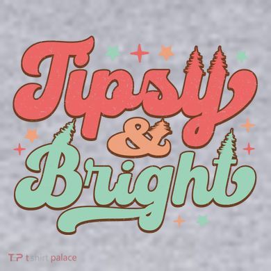 Tipsy & Bright Festive Graphic Women's Racerback Cropped Tank