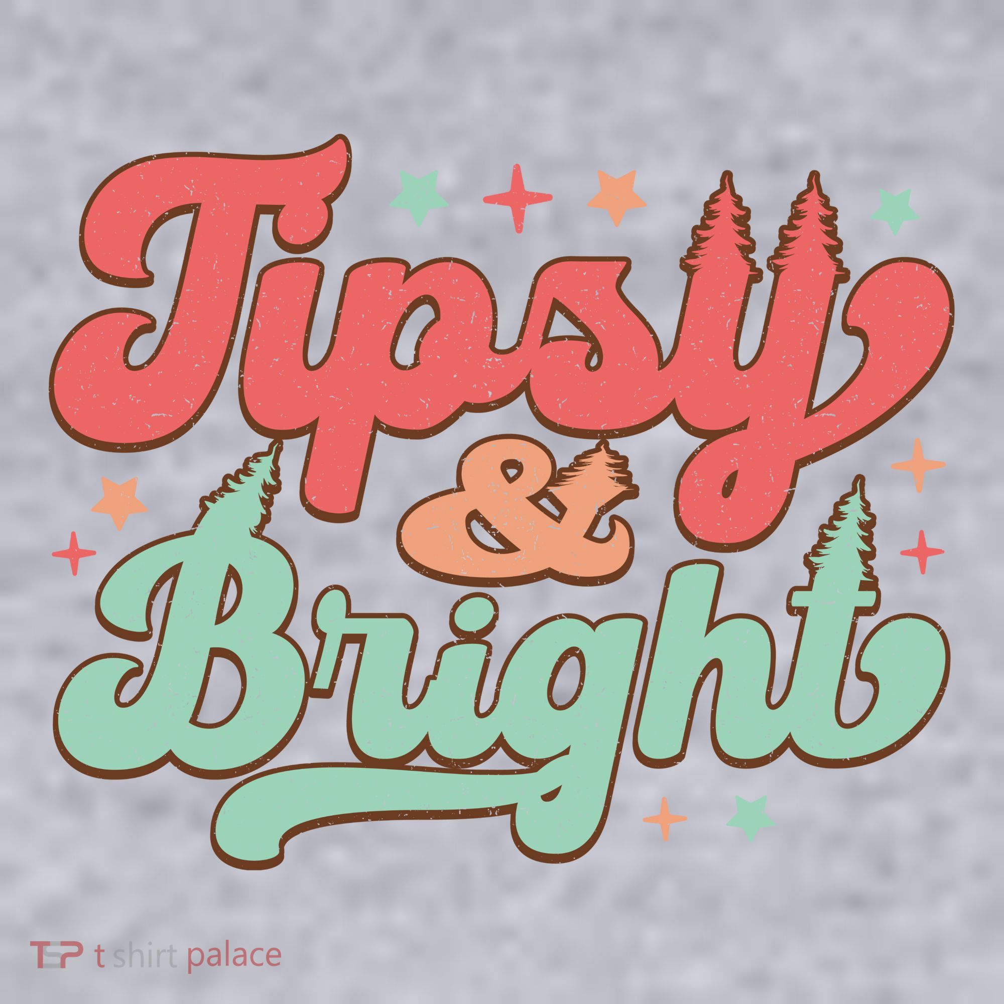 Tipsy & Bright Festive Graphic Women's Racerback Cropped Tank