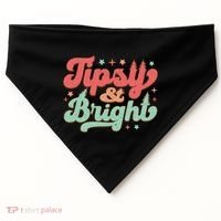 Tipsy & Bright Festive Graphic USA-Made Doggie Bandana thumb 0