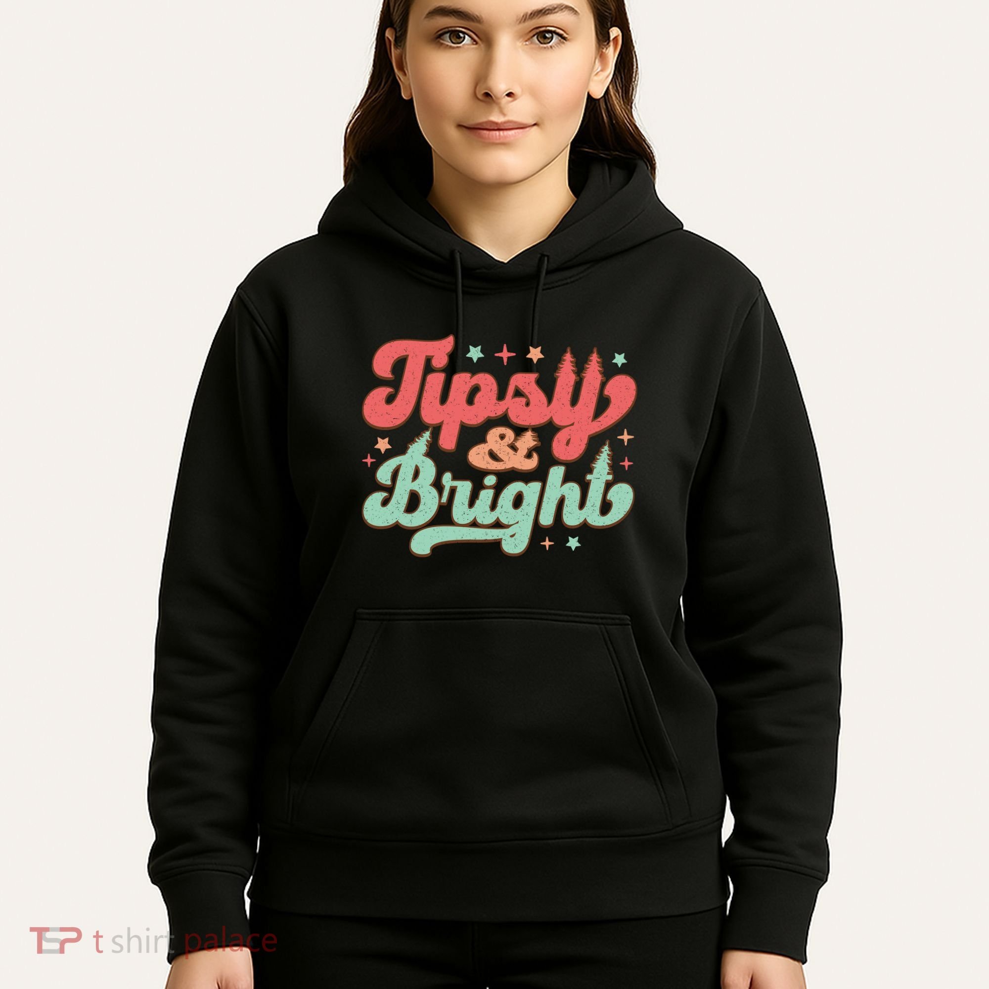 Tipsy & Bright Festive Graphic Hoodie