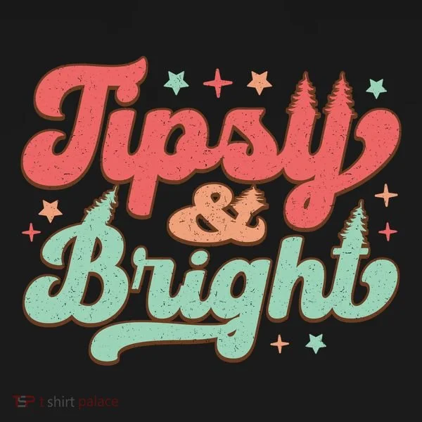 Tipsy & Bright Festive Graphic Bucket Hat
