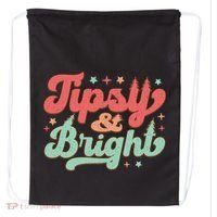 Tipsy & Bright Festive Graphic Drawstring Bag thumb 0