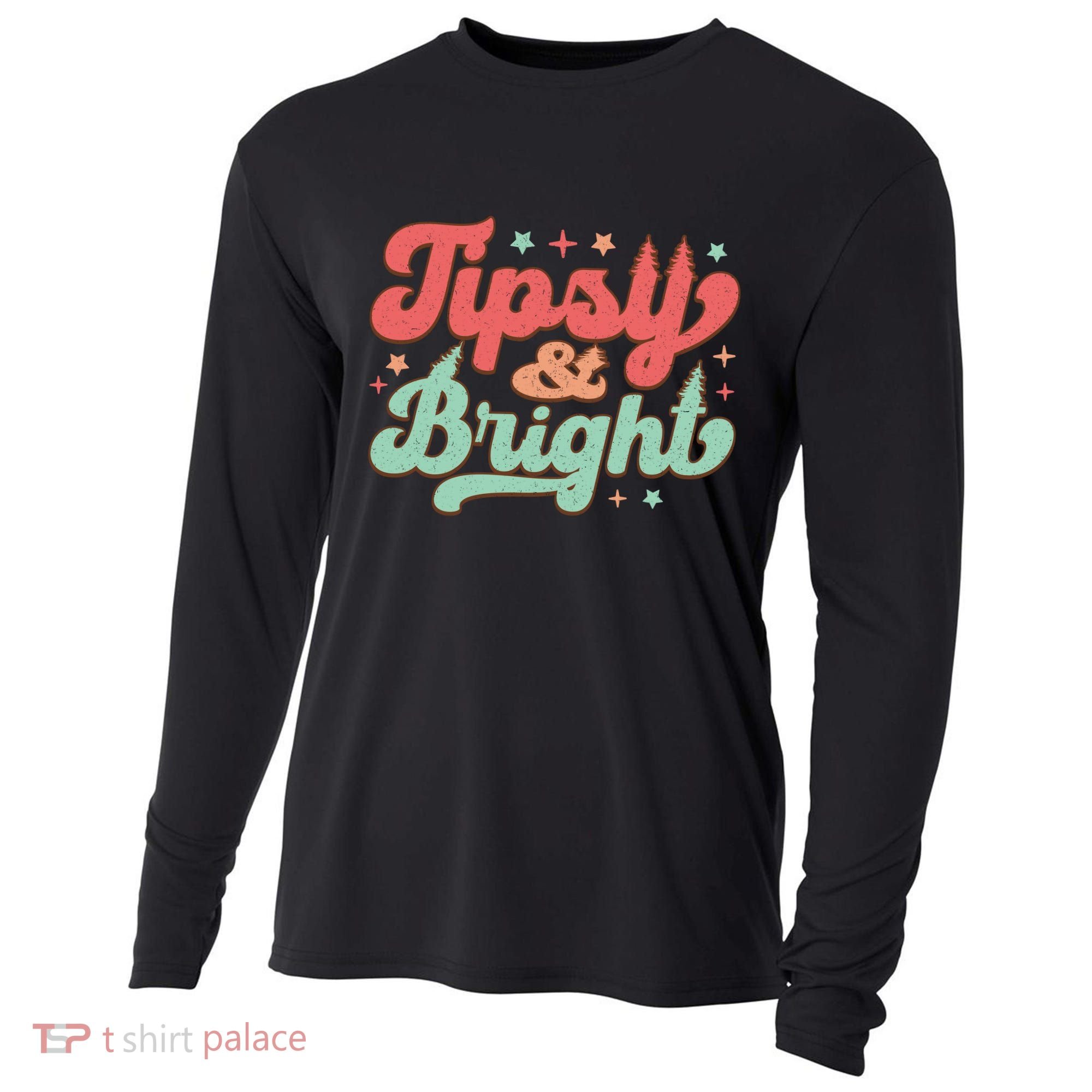 Tipsy & Bright Festive Graphic Cooling Performance Long Sleeve Crew