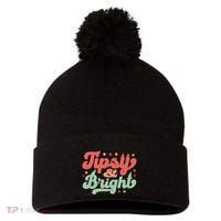 Tipsy & Bright Festive Graphic Pom Pom 12in Knit Beanie thumb 0