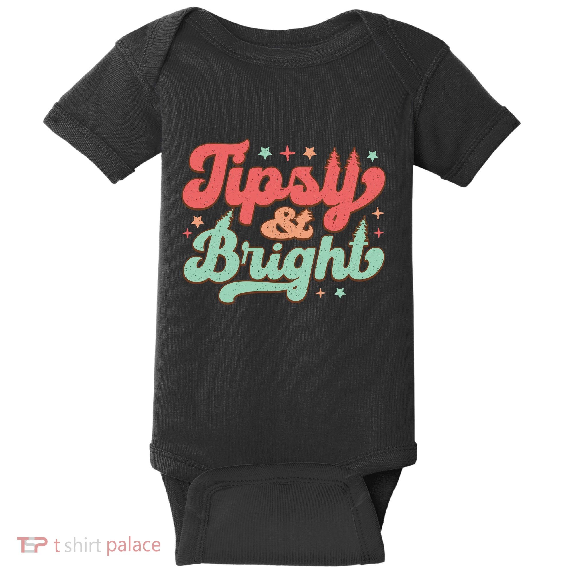 Tipsy & Bright Festive Graphic Baby Bodysuit