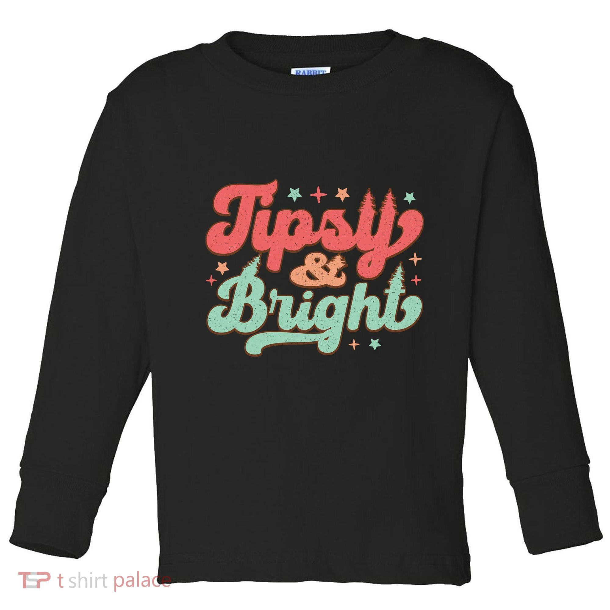 Tipsy & Bright Festive Graphic Toddler Long Sleeve Shirt