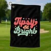 Tipsy & Bright Festive Graphic Golf Towel thumb 1