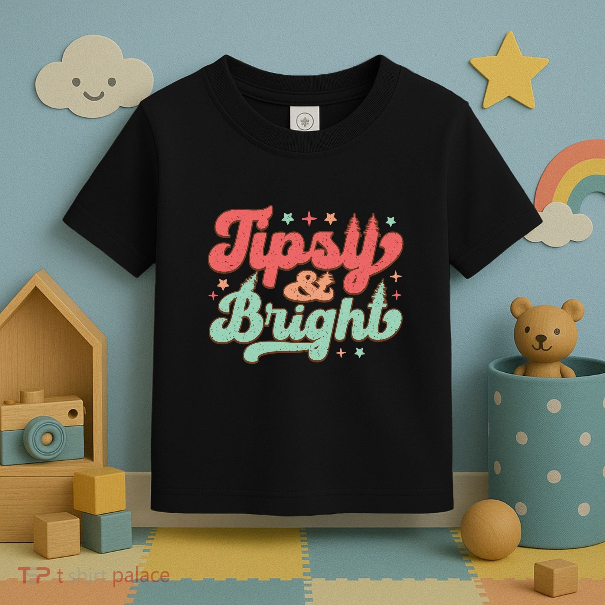 Tipsy & Bright Festive Graphic Toddler T-Shirt