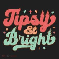Tipsy & Bright Festive Graphic Plastic Christmas Ball Ornament thumb 1