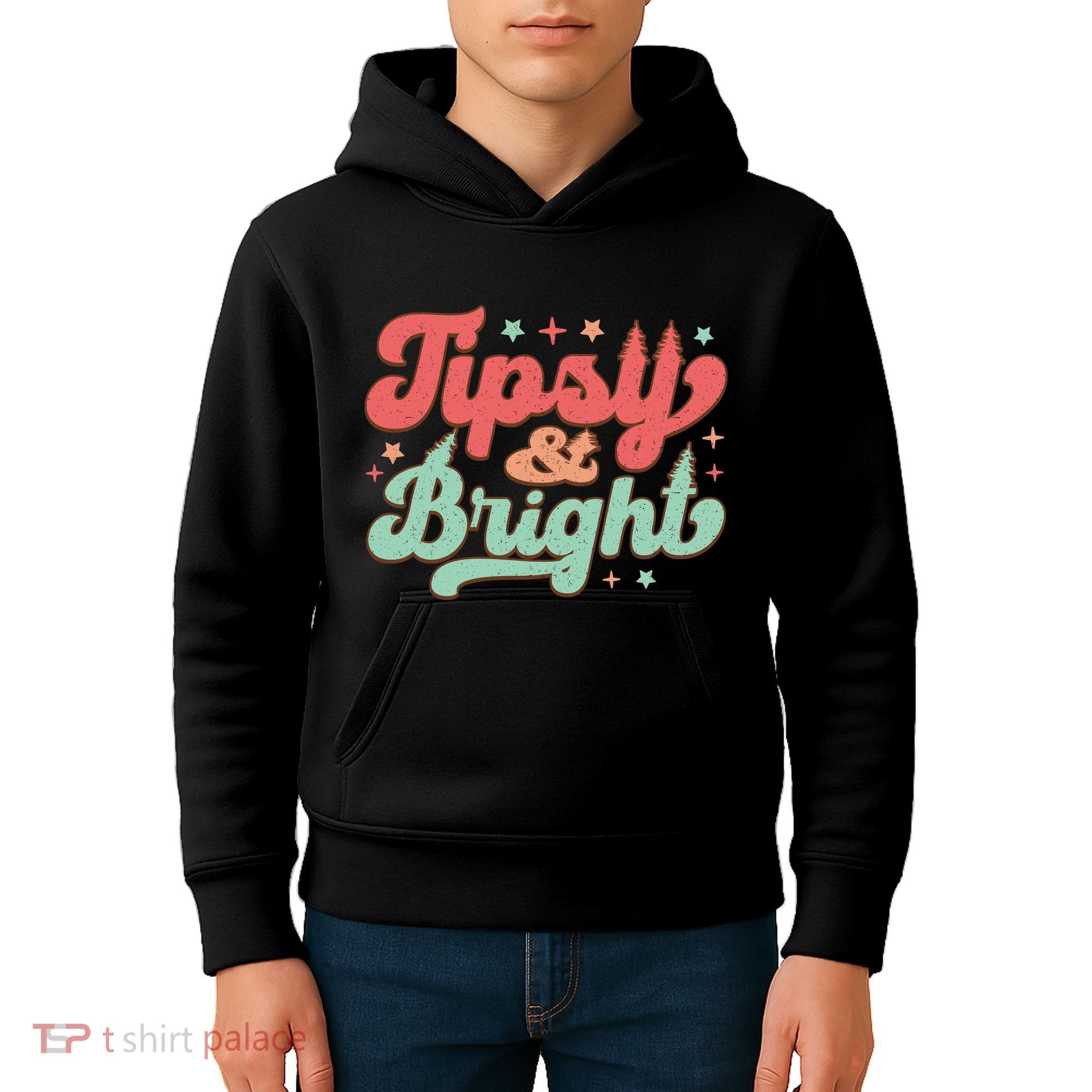 Tipsy & Bright Festive Graphic Kids Hoodie