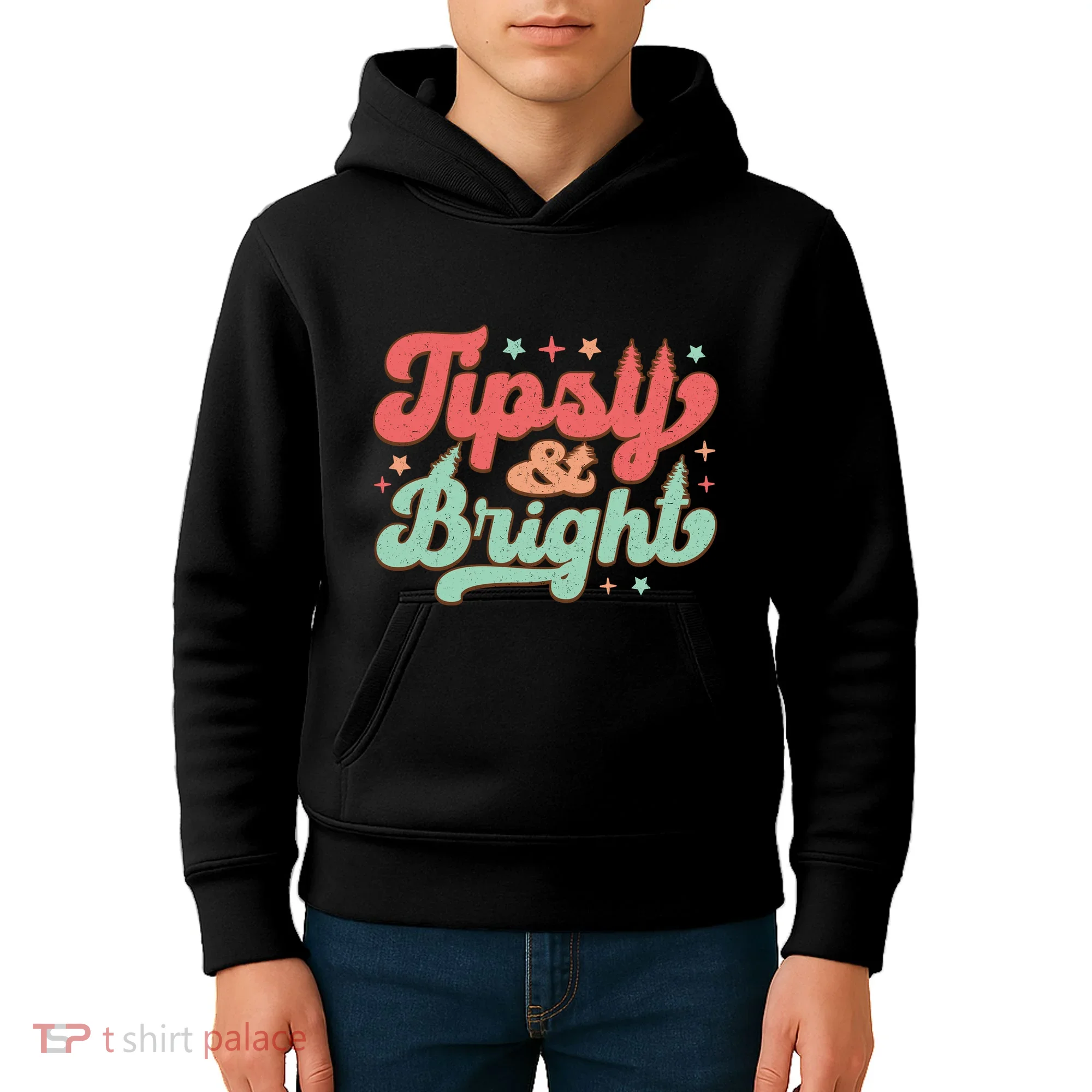 Tipsy & Bright Festive Graphic Kids Hoodie