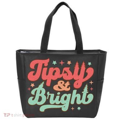 Tipsy & Bright Festive Graphic Tote Bag