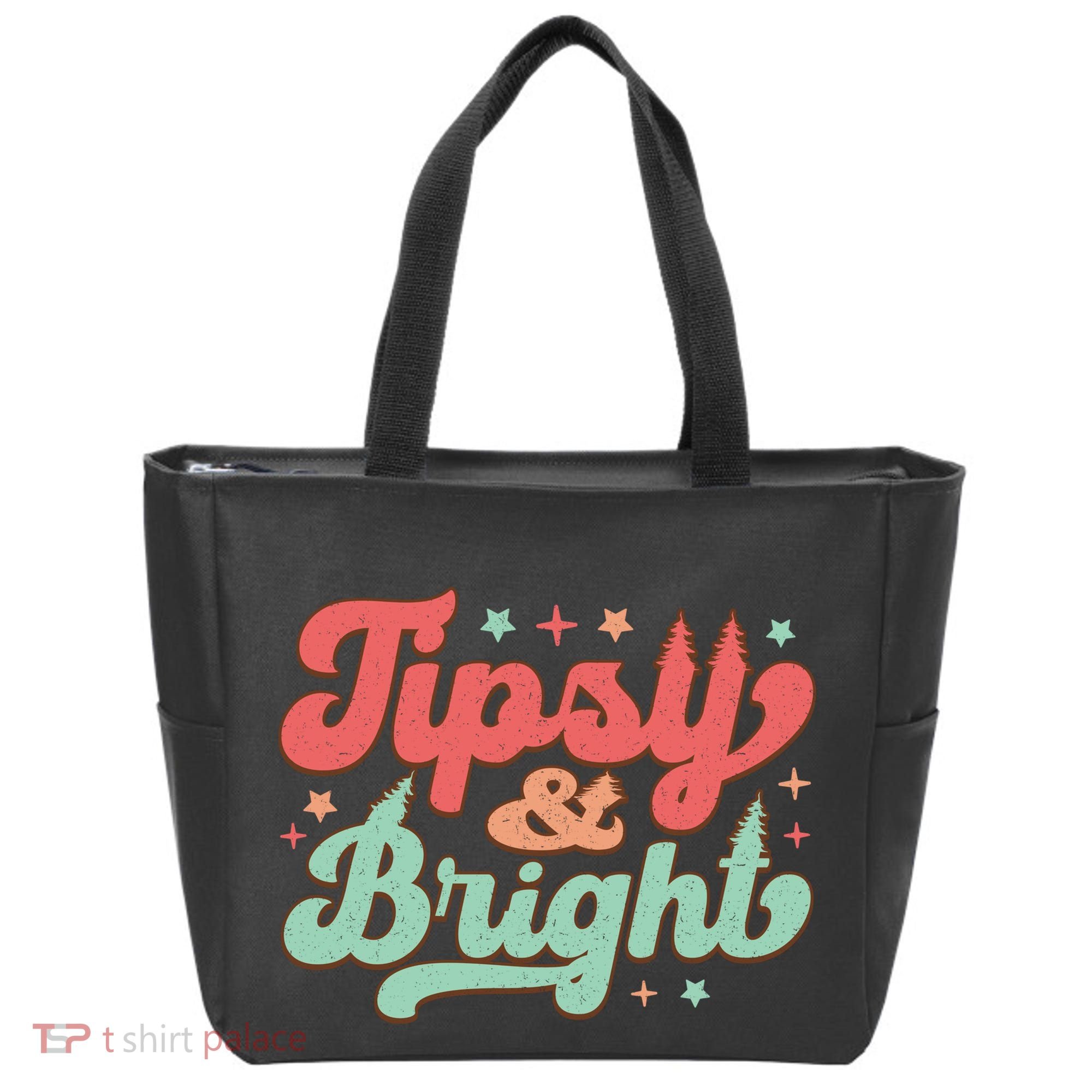 Tipsy & Bright Festive Graphic Tote Bag