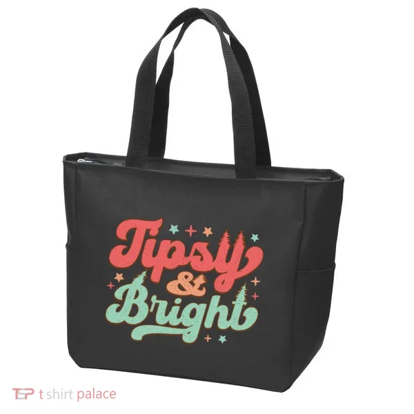 Tipsy & Bright Festive Graphic Tote Bag