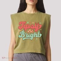 Tipsy & Bright Festive Graphic Garment-Dyed Women's Muscle Tee thumb 2