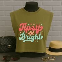 Tipsy & Bright Festive Graphic Garment-Dyed Women's Muscle Tee thumb 3