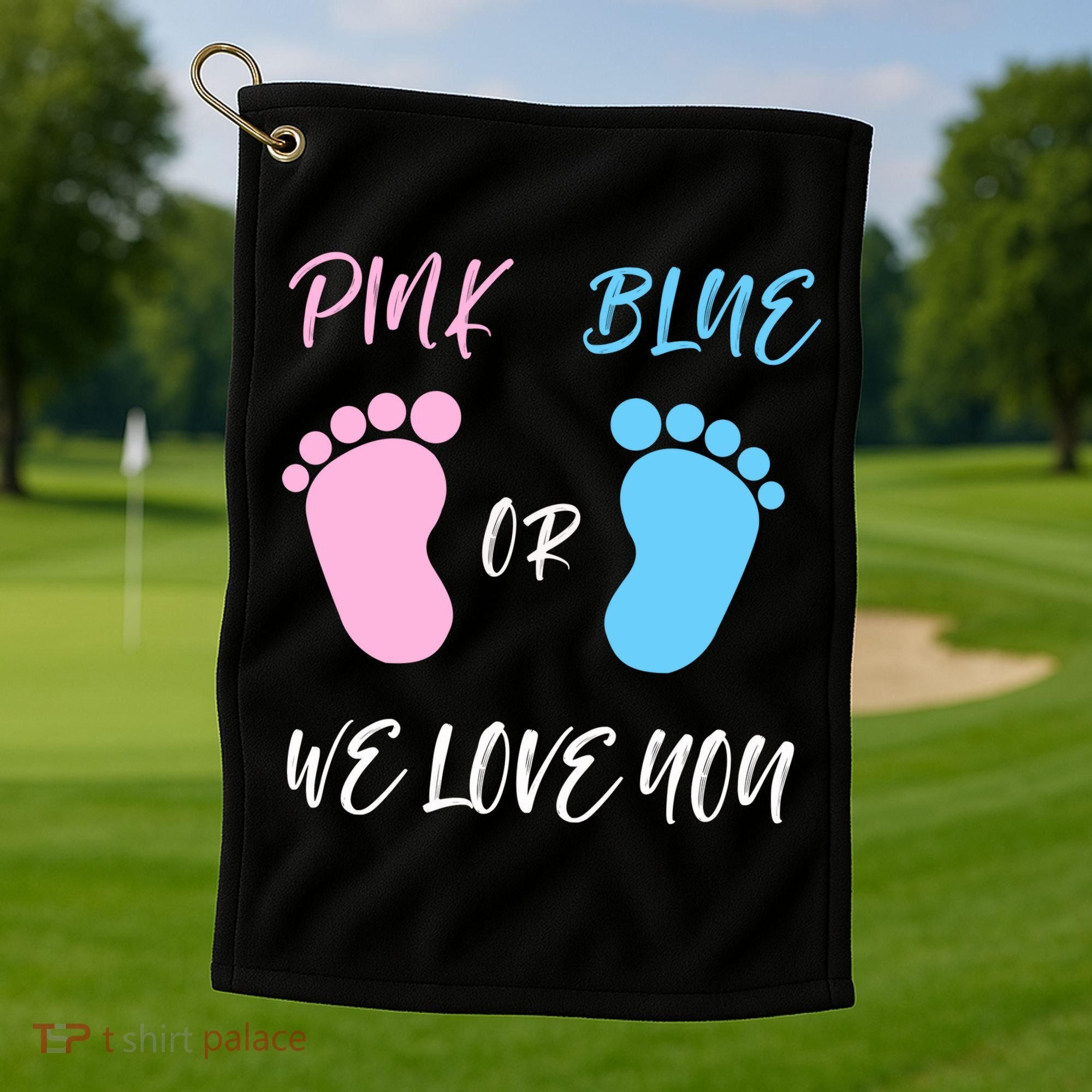 Team Boy Girl Gender Reveal Gift Golf Towel