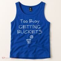 Too Busy Getting Buckets Basketball Cool Gift Tank Top thumb 2