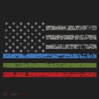 Thin Blue Green Red Line American Flag Support Cute Gift Women's Sweatshirt thumb 2