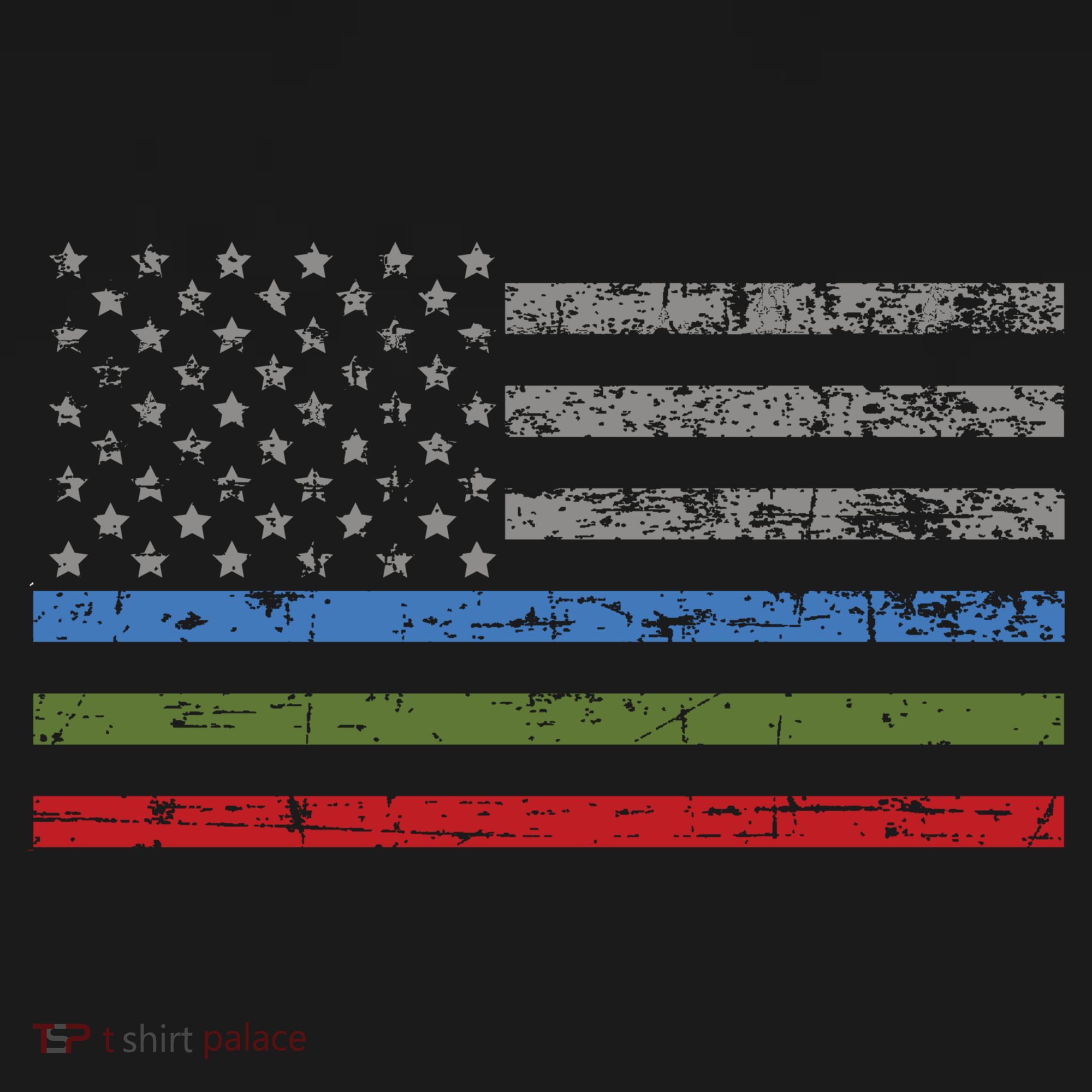 Thin Blue Green Red Line American Flag Support Cute Gift Doggie Tank