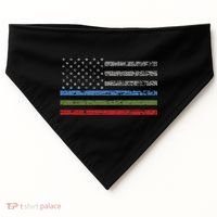 Thin Blue Green Red Line American Flag Support Cute Gift USA-Made Doggie Bandana thumb 0