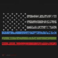 Thin Blue Green Red Line American Flag Support Cute Gift Backpack thumb 2