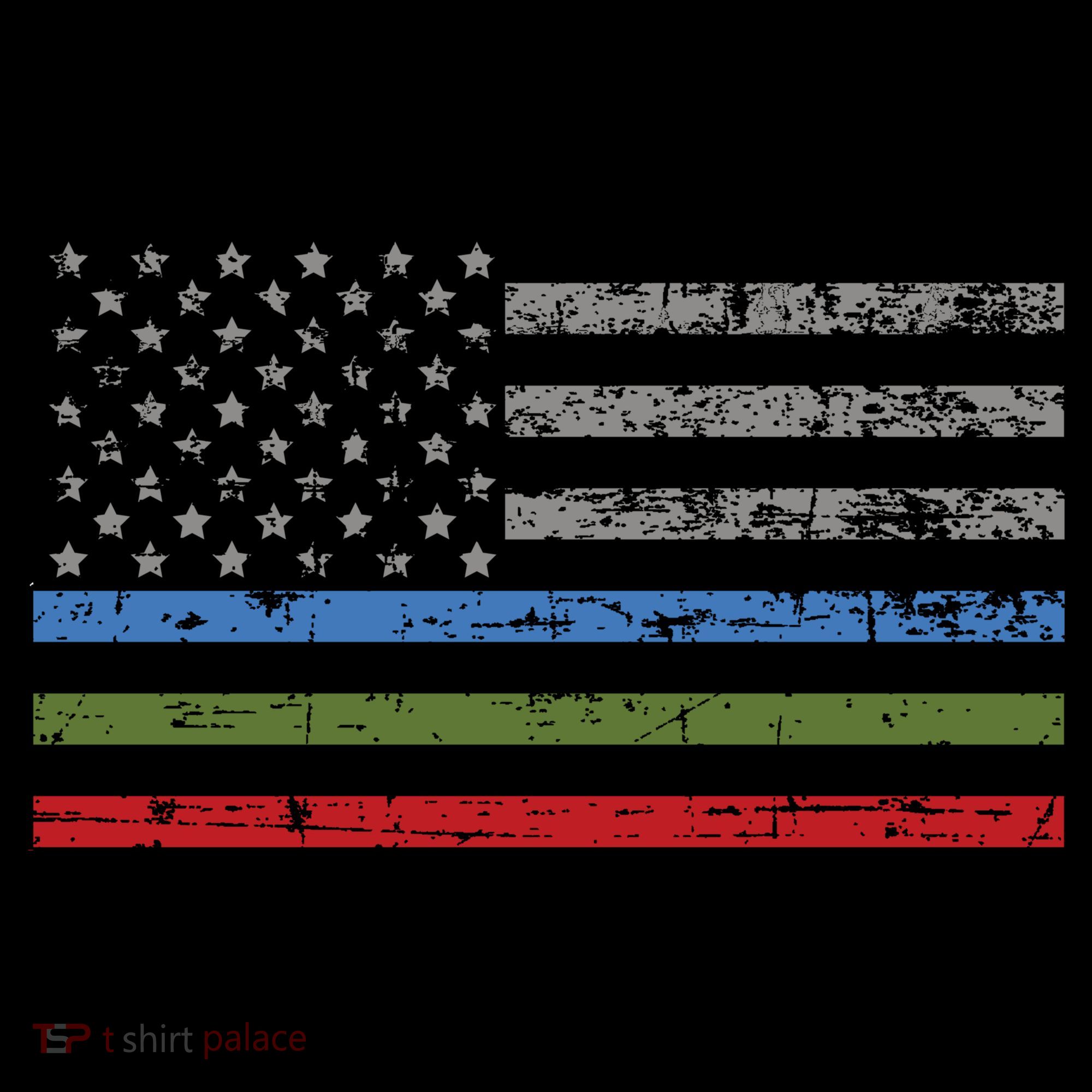 Thin Blue Green Red Line American Flag Support Cute Gift Women's Hoodie