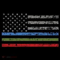 Thin Blue Green Red Line American Flag Support Cute Gift Ornament thumb 1