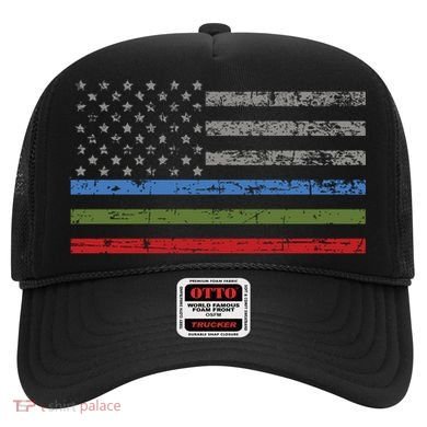 Thin Blue Green Red Line American Flag Support Cute Gift Hat