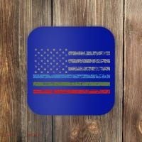 Thin Blue Green Red Line American Flag Support Cute Gift Coaster thumb 0