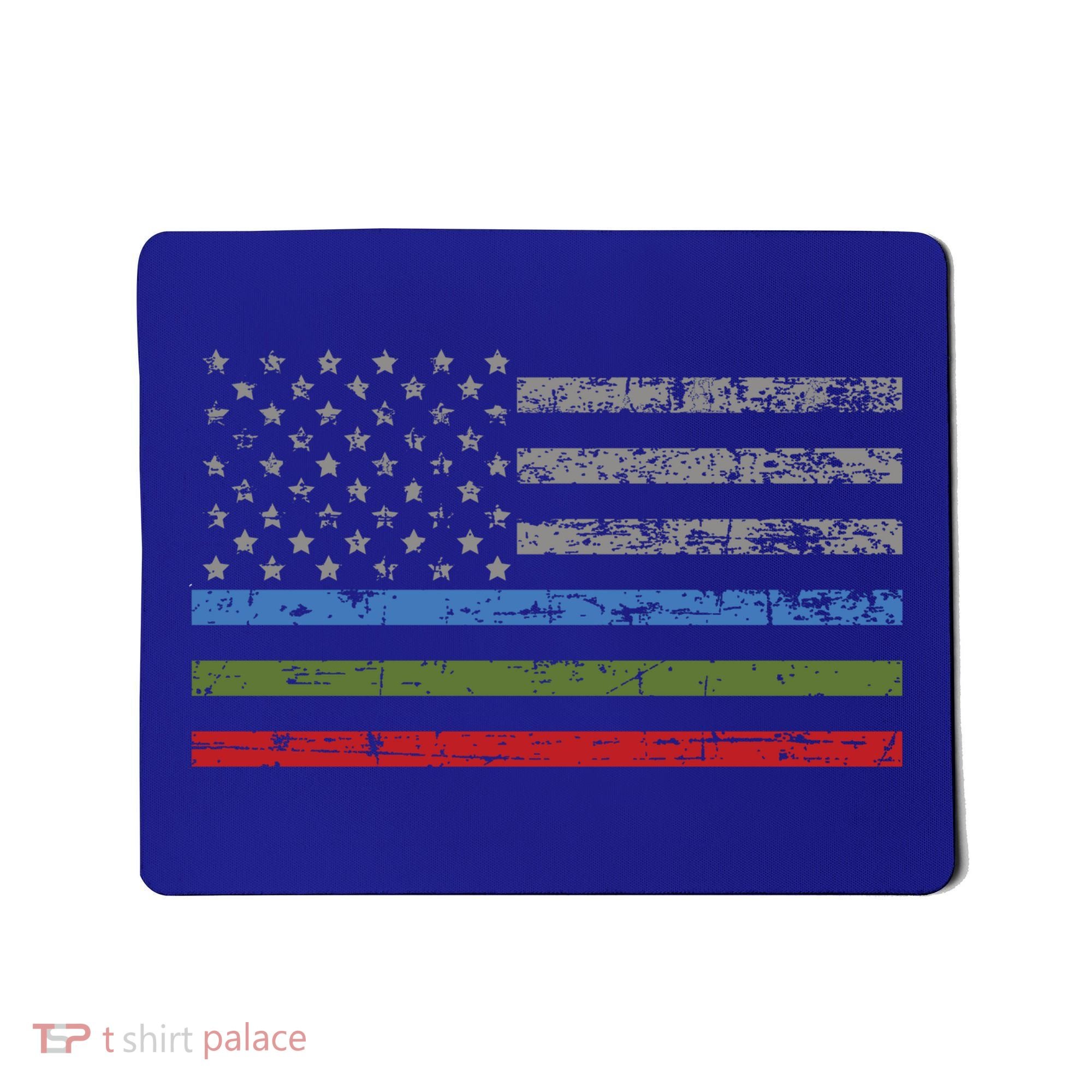 Thin Blue Green Red Line American Flag Support Cute Gift Mousepad