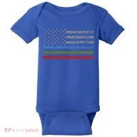 Thin Blue Green Red Line American Flag Support Cute Gift Baby Bodysuit thumb 0