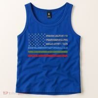 Thin Blue Green Red Line American Flag Support Cute Gift Tank Top thumb 2