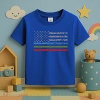 Thin Blue Green Red Line American Flag Support Cute Gift Toddler T-Shirt thumb 3