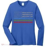 Thin Blue Green Red Line American Flag Support Cute Gift Women's Long Sleeve Shirt thumb 0