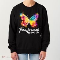 Transformed By Gods Love Painted Butterfly Women's Sweatshirt thumb 0